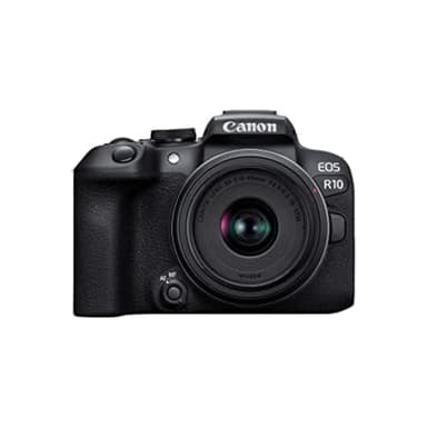 Canon EOS R10 Mirrorless Camera RF-S18-45 Mm F4.5-6.3 is STM Lens Kit, Hybrid, 24.2 Megapixel CMOS, APS-C Sensor, 4K Video, Vlogging for Content Creators, Black