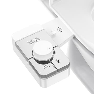 Upgrade Bidet Attachment for Toilet Seat, Adjustable Angle Dual Nozzle, Self-Cleaning, Non-Electric Bidet Attachment for Rear & Feminine Wash, Controllable Fresh Cold Water Pressure, White