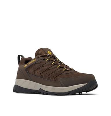 Columbia Men's Strata Trail Low Waterproof, Cordovan/Golden Yellow, 10.5
