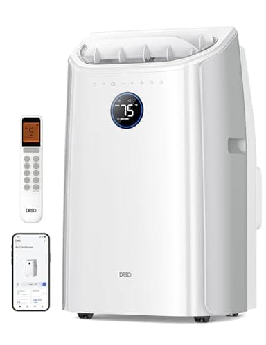 DREO Portable Air Conditioners, 12000 BTU ASHRAE (8000 BTU DOE) Smart AC Unit for Room with Drainage-free Cooling, APP/Voice/Remote, Fan & Dehumidifier, Quiet Standing AC for Bedroom, AC515S New