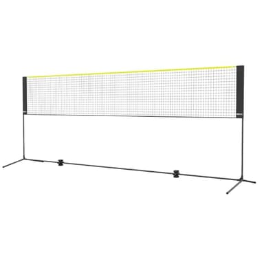 VEVOR Badminton Net, Height Adjustable Volleyball Net, 14ft Wide Foldable Pickleball Net, Portable Easy Setup Tennis Net Set with Poles, Stand and Carry Bag, for Kids Backyard Game Indoor Outdoor Use