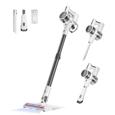 4 in 1 Cordless Vacuum for Home, 80,000PRM Powerful Motor Vacuum Cleaner with 2 Adjustable Modes, Max 40 Mins Runtime Rechargeable Battery and Washable Parts Stick Vacuum (Misty White)