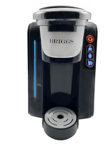 Briggs Soft Pod Brewer | Eliminate Plastic Cup Waste and Taste | Uses 61mm Soft Pods | Stainless Steel Brew Head | Hot Brew Temperatures | Progammable Volumes | Large Ground Coffee Brew Basket