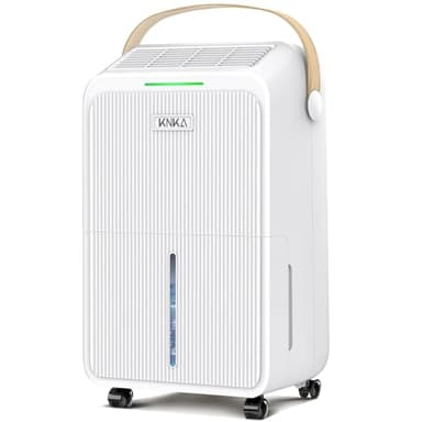Dehumidifier for Basement with Drain Hose Max 34 Pints, KNKA 2500 Sq.Ft Dehumidifiers for Home, Large Room, Bathroom, Three Operation Modes, Intelligent Humidity Control, Dry Clothes, 24HR Timer
