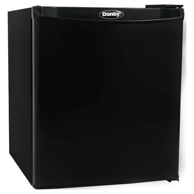 Danby DAR010A1BDB 1.0 cu ft (29 L) ENERGY STAR® Mini Fridge, Compact, Quiet Silencer Technology, Auto-Defrost, CanStor® Beverage Dispenser for Dorm, Office, Bedroom & Small Spaces, Black