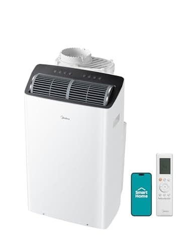 Midea Duo 12,000 BTU (10,000 BTU SACC) HE Inverter Ultra Quiet Portable Air Conditioner, Cools up to 450 Sq. Ft, Works with Alexa/Google Assistant, Includes Remote Control & Window Kit, White