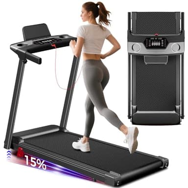 Treadmill with Incline 3-in-1 Portable Treadmills for Home Small, Incline Walking Pad Treadmill with Handle Bar, Walking Pad Foldable with 3.0HP Quiet Brushless, LED Dispay, 350LBS Capacity
