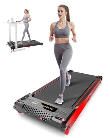 Walking Pad Treadmill, Anylife Incline Walking Pad Under Desk Treadmill 330lb Capacity, 2.5HP Portable Treadmills for Home, Compact Treadmill Small Running Pad with LED Display， Red