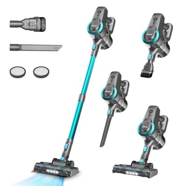 DEVOAC Cordless Vacuum Cleaner, Ultra-Lightweight Stick Vacuum, 2200mAh Battery Up to 40mins Runtime, 6 in 1 Powerful Handheld Vacuum for Home Hard Floor Carpet Pet Hair (Green)