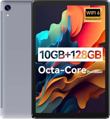 Tablet,10.1" Android Tablet with Octa-core Processor 10GB RAM 128GB ROM HD IPS Touchscreen, Wi-Fi 6, BT 5.0, Dual Camera