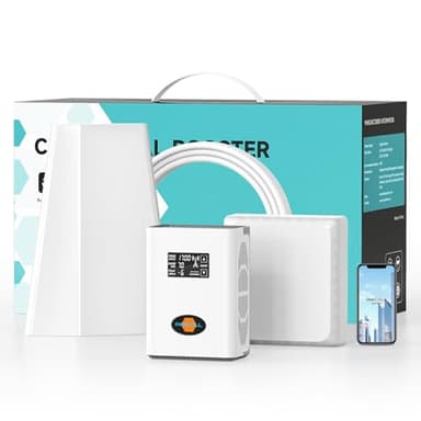 INVCALL Cell Phone Signal Booster for House | Cell Signal Booster Covers 7,000 Sq Ft with 2 Indoor Antennas Boosts 4G LTE 5G on Band 66/4/12/17/5/7 | Compatible with All Carries| ISED Approved