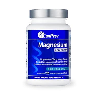CanPrev Magnesium L-Threonate 50mg, 120 Capsules 120-Day Supply - Optimal Absorption Formula for Improve Sleep, Muscle Function, Maintain Healthy Electrolyte Balance - Vegan, Non-GMO and Gluten-Free