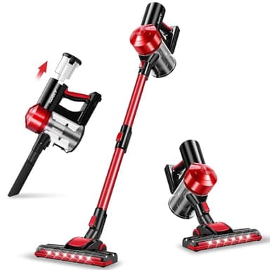 iwoly C150 Cordless Vacuum Cleaner with 18000Pa Powerful Suction, 2200mAh Battery Max 35 Mins Runtime, 3 Speed Modes, HEPA Filter, Lightweight Stick Handheld Vacuum for Home Hard Floor Tile