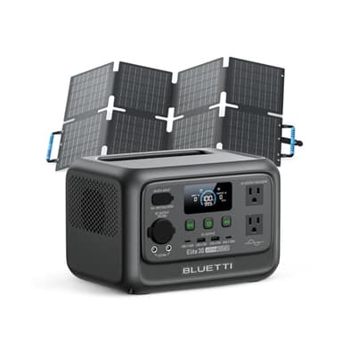 BLUETTI Solar Generator Elite 30 V2 with 60W Solar Panel (Ships Separately), 288Wh LiFePO4 Portable Power Station, 600W AC Outlets (1500W Power Lifting), for Camping, Home Use, Emergency