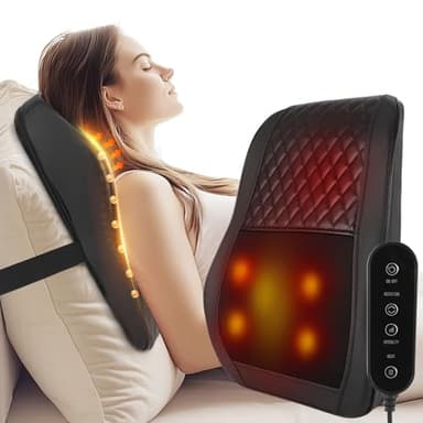 Cordless Back Massager,Back and Neck Massager with Heat Shiatsu Neck and Shoulder Massage for Whole Body Deep Tissue Kneading Massage Pillow Mother's Gifts for Women Men Mom Dad Christmas