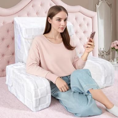 Adjustable Back Pillow with Arms for Adults - Reading & Bed Rest Pillow for Sitting Up, Watching TV on Couch, Floor Lounging | Ergonomic Support