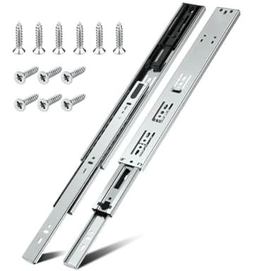 5 Pairs | Soft Close Drawer Slides 20 Inch, HBL’ Heavy Duty Cabinet Drawer Slides Replacement - Ball Bearing Full Extension, 90KG Capacity, Made of Cold-Rolled Steel, Rust-Resistant & Long-Lasting.