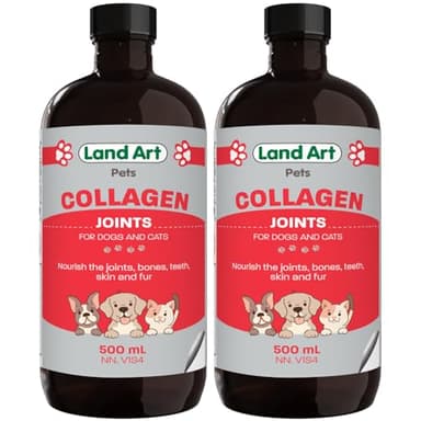 Pet Collagen Supplement - Grass Fed Beef Hydrolyzed - Natural Beef Flavour - Joint Care - Mobility & Health - Gluten, GMO & Sugar Free - for Dog & Cats - Made in Canada - 500ml (Pack of 2)