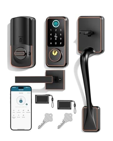 Hornbill Keyless Entry Door Lock, Smart Front Door Lock Set, Smart Deadbolt Keypad Handle Set for Home/House/Airbnb/Office, Auto-Lock, Oil Rubbed Bronze