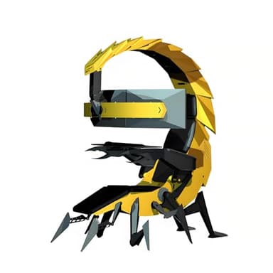 Generic Scorpion Gaming Chair, Modern Office & Gaming Chair, Yellow, Faux Leather, Steel Frame, Adjustable Armrest & Keyboard Tray, Hidden Cup Holder