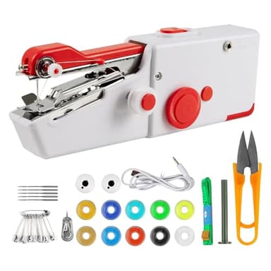 AEIMIAIDE Handheld Sewing Machine, Mini Portable Electric Sewing Machine Quick Sew, Easy To Use, Suitable for Sewing Clothes, DIY, Family Travel