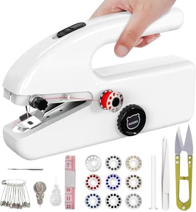 MIAOKE 2025 Upgraded Battery and Type-C Power Portable Handheld Sewing Machine, 2 Speed Modes Mini Sewing Machine for Couturier, Beginner, Tailor, Easy to Use at Home