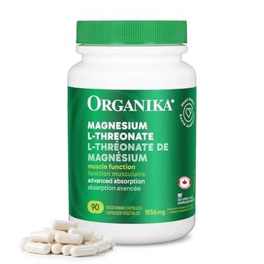 Organika Magnesium L-Threonate- High Absorption to Boost Magnesium Levels- 90vcaps