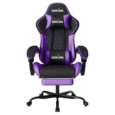 Gaming Chair Massage Gamer Chair Adult Gamers Choice Size Cool Big People, PC Video Game Ergonomic Gamingchair with Footrest, Racing Office Computer Reclining Comfortable Recliner
