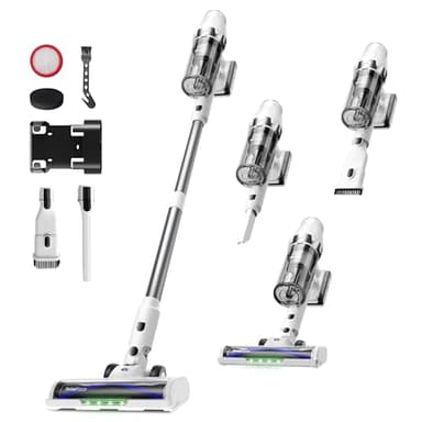 ElecKeys Cordless Vacuum Cleaner 580W 48KPA Powerful Vacuum Cleaners, Rechargeable Cordless Vacuums Up to 65Mins Runtime, Anti-Tangle Stick Vacuums for Home, Pet Hair, Hard Floor, Carpet