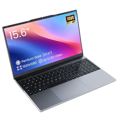 Phatom 15.6" FHD Laptop, Windows 11, Pentium Gold, 4GB RAM, 128GB SSD, Cooling Fan, HDMI, Silver, for Student and Business (Silver Gray)
