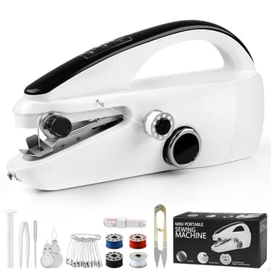 Handheld Sewing Machine, Portable Dual Speed Hand Sewing Machine for Beginners, Adults, DIY, Home, Travel-White