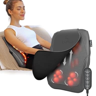 CuPiLo Back Massager with Heat - [2026 Upgraded], 4D Kneading and Rolling Up & Down Massage for Back Deep Tissue, Portable Lower Back Massager for Chair, Birthday Valentines Gifts for Men Women Mom Dad