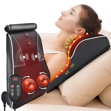 hlthsky Shiatsu Neck and Back Massager with Heat,Neck Massager for Pain Relief deep Tissue,3D Kneading Massage Pillow for Back,Shoulder,Leg,Gifts for Mom,Dad,Women