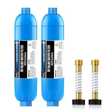Lifefilter RV Inline Water Filter with Flexible Hose Protector,Reduces,Chlorine, Bad Taste&Odor,Compatible with 40013, 40041, 40043 KDF Filter