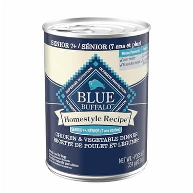 Blue Buffalo Homestyle Recipe Natural Senior Wet Dog Food, Chicken 354g Can (Pack of 12)