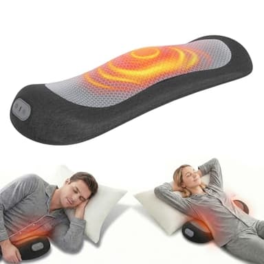 Yunari 3 in 1 Electric Lumbar Massager Support Pillow with Heat, 2026 Latest Patented Adjustable Height Back Massager Pillow for Sleep and Office Chair, Back Support Pillow for Lower Back Pain Relief