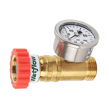 Watflow Update Brass Water Pressure Regulator, Garden Hose Pressure Regulator, Pressure Reducer with Pressure Gugue, for Camper, Trailer, RV, Garden, Plumbing System…