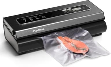 Mesliese Vacuum Sealer Machine Powerful 90Kpa Precision 6-in-1 Compact Vacuum Food Preservation System with Cutter, 2 Bag Rolls & 5 Pre-cut Bags, Dry&Moist Modes Smart Suction, ETL Listed (Dark Gray)
