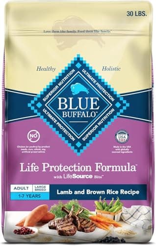 Blue Buffalo Life Protection Formula Large Breed Dog Food – Natural Dry Dog Food for Adult Dogs – Lamb and Brown Rice 11.7kg Bag - 26lb, Kibble