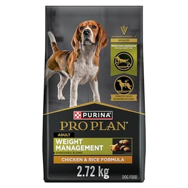 Purina Pro Plan Weight Management Dry Dog Food, Shredded Blend Chicken - 2.72 kg Bag