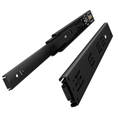 VADANIA 16" Ball Bearing Drawer Slides Soft Close #K45, 3 Folds Full Extension, Side-Mount, Black, Heavy Duty 100lb Load Capacity, 1-Pair (2 Pieces)