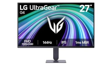 LG Gaming Monitor 27G414B-B Ultragear 27-inch/Full HD (1920 x 1080) / IPS / 144Hz /1ms MBR/NVIDIA G-Sync Compatible, AMD FreeSync HDR10/ HDMI/DisplayPort/Tilt/Height Adjustable Stand