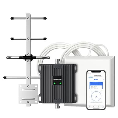 Home Cell Phone Signal Booster for Canada - Supports Band 4 Band 5 | Up to 4,500 Sq Ft | Boost 5G 4G LTE Signal | 65dB Cellular Repeater with High Gain Directional Antennas | ISED Approved