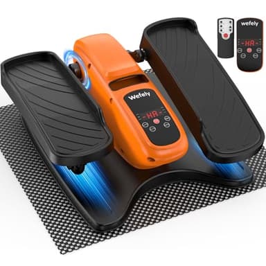 Wefely Under Desk Elliptical Machine,Leg Exerciser While Sitting for Seniors with 12 Adjustable Speed RF Remote Control,Quiet & Portable Mini Seated Pedal Exerciser with Non-Slip Mat for Home Office