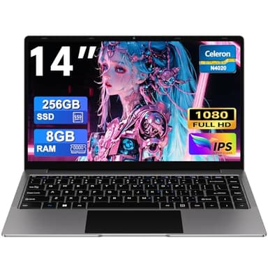 2026 14 Inch Laptop Computer Win 11 Laptops with 8GB 256GB SSD Up to 1TB SSD Expand Laptops N4020 up to 2.8GHz FHD 1080P Display Dual WiFi Webcam Portable Laptop for Students Business Home Office