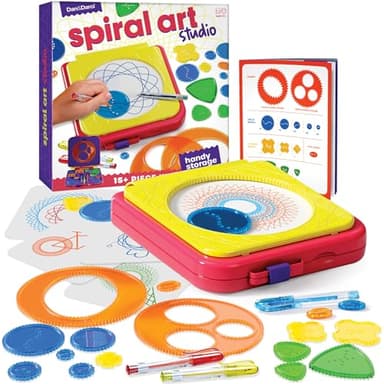 Dan&Darci Spiral Art Kit for Kids - Craft Set for Girls & Boys Ages 6-12 - Gifts for 6, 7, 8, 9, 10 Year Old Girl, Boy - Toys and Crafts Kits Gift - Arts Birthday Retro Vintage Ideas Drawing