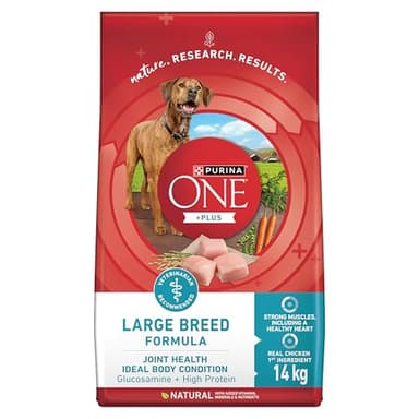 Purina ONE Dry Dog Food, +Plus Large Breed with Chicken - 14 kg Bag (1 Pack)