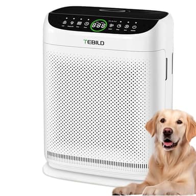 TEBILD Air Purifier for Home Large Room Up to 2500 Ft² with Washable Pre-Filters,Air Cleaner with Remote Control,PM2.5 Air Quality Display,Smart Mode, HEPA Filter Air Purifier for Pets, Bedroom