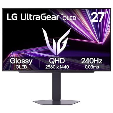LG Gaming Monitor Ultragear OLED 27GX704A-B 27-inch/WQHD (2560 x 1440) / 240Hz / 0.03ms /DCI-P3 98.5% / Display HDR True Black 400 / Glare Panel/NVIDIA G-Sync, AMD FreeSync Premium Pro