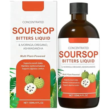 2026 New 1/2/3/4/5PCS Soursop Bitters Liquid Drops, Rapid Absorption, 120ML/4FL.OZ (1 Bottle, Soursop Bitters Liquid)